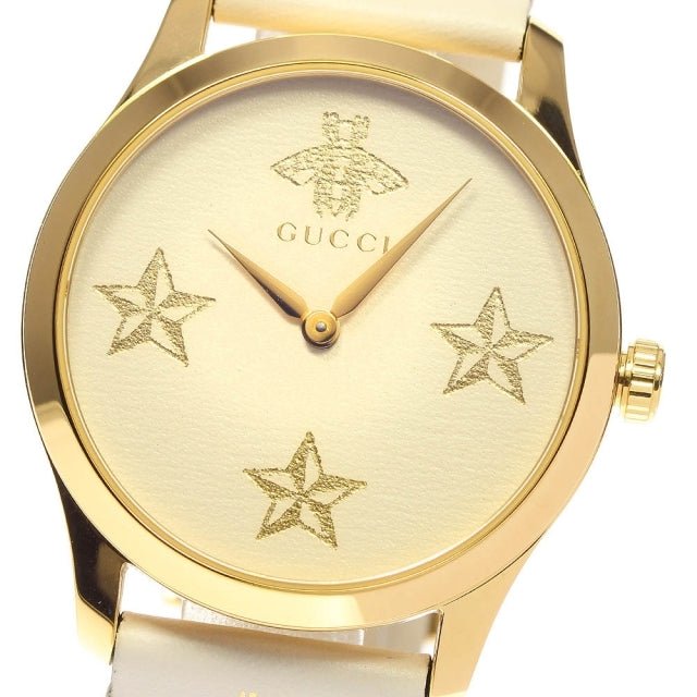 Gucci G Timeless White Dial White Leather Strap Watch For Women - YA1264096