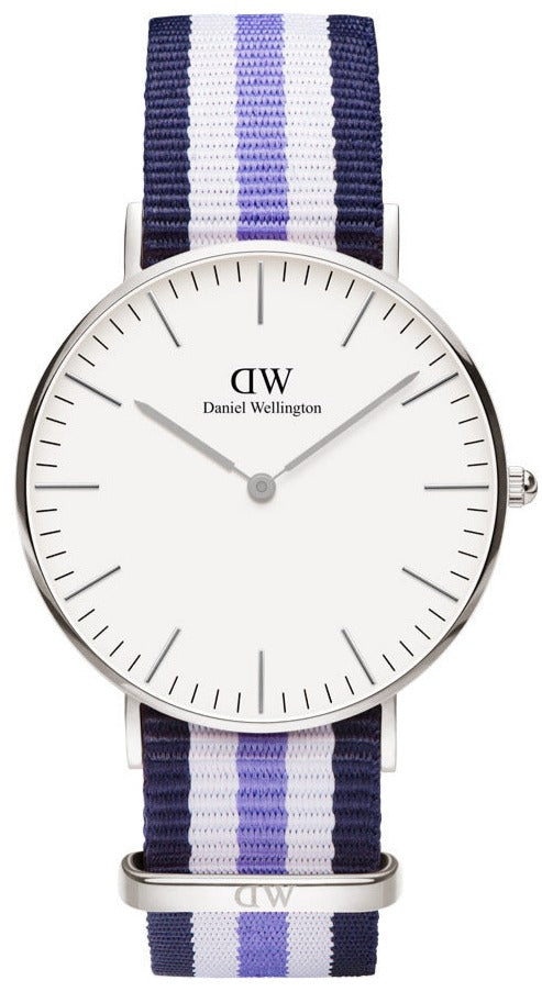  Shop Authentic Daniel Wellington Classic Trinity White Dial Three Tone Nylon Strap Watch For Women - 0609DW - Luxxuri
