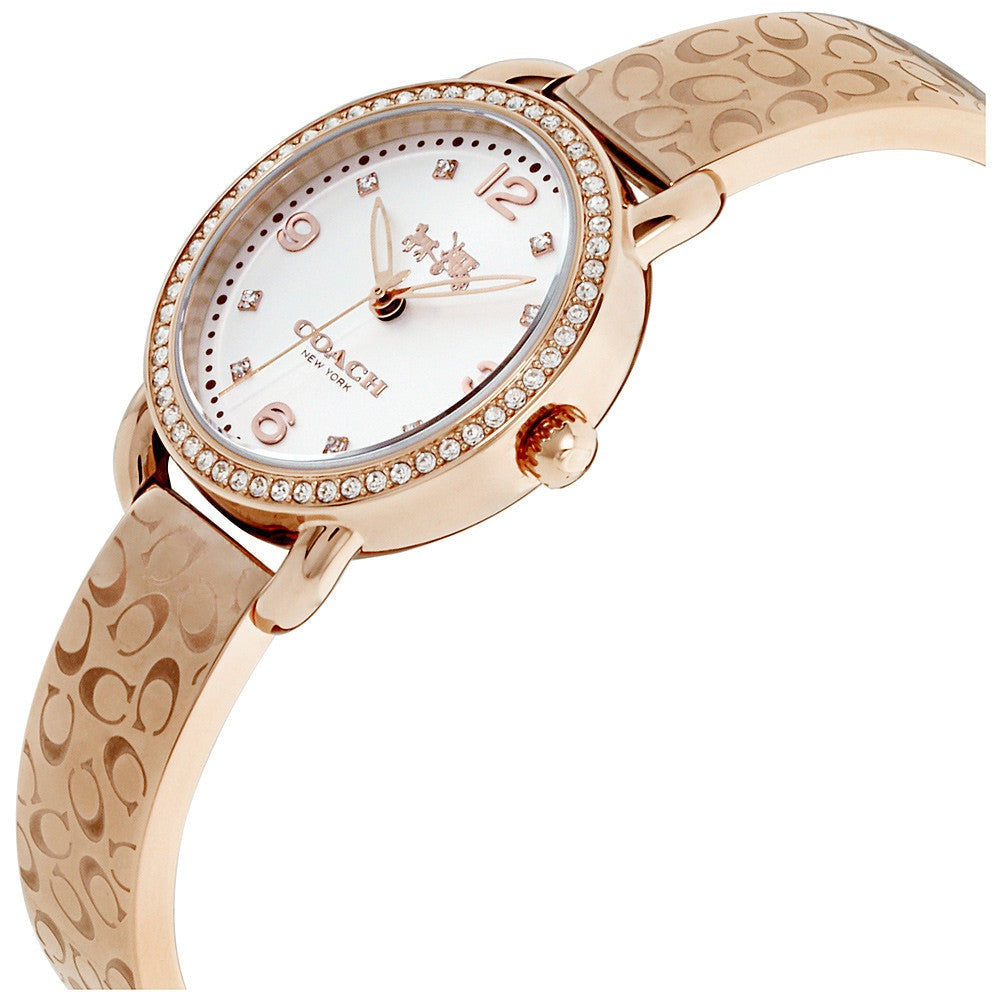 Coach Delancey Silver Dial Rose Gold Steel Strap Watch for Women - 14502355