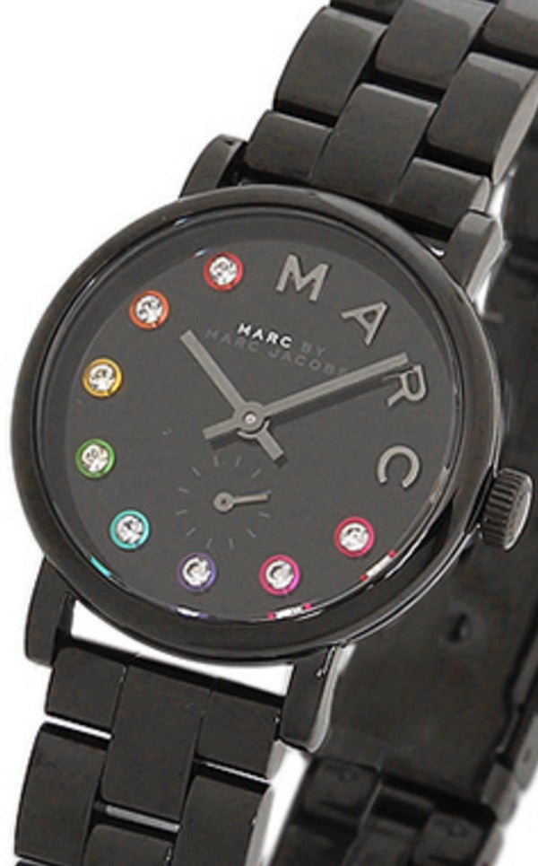 Marc Jacobs Baker Black Dial Black Steel Strap Watch for Women - MBM3425