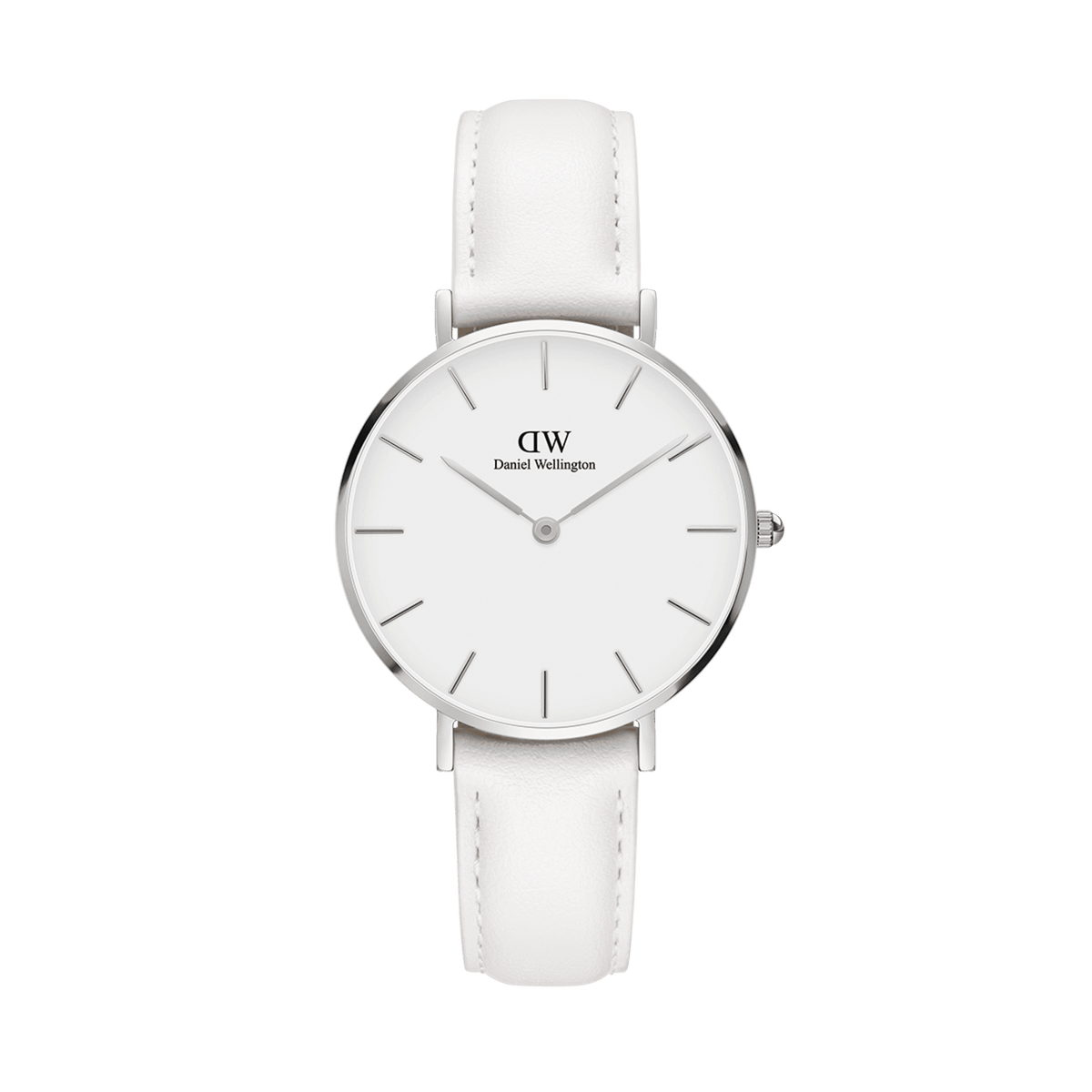 Daniel Wellington Petite Bondi White Dial White Leather Strap Watch For Women - DW00100190