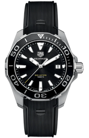 Tag Heuer Aquaracer Black Dial Black Rubber Strap Watch for Men - WAY111A.FT6151