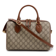 Gucci GG Supreme Canvas Small Boston Handbag - Beige