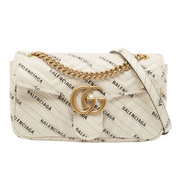Gucci X Balenciaga GG Marmont Shoulder Bag – White