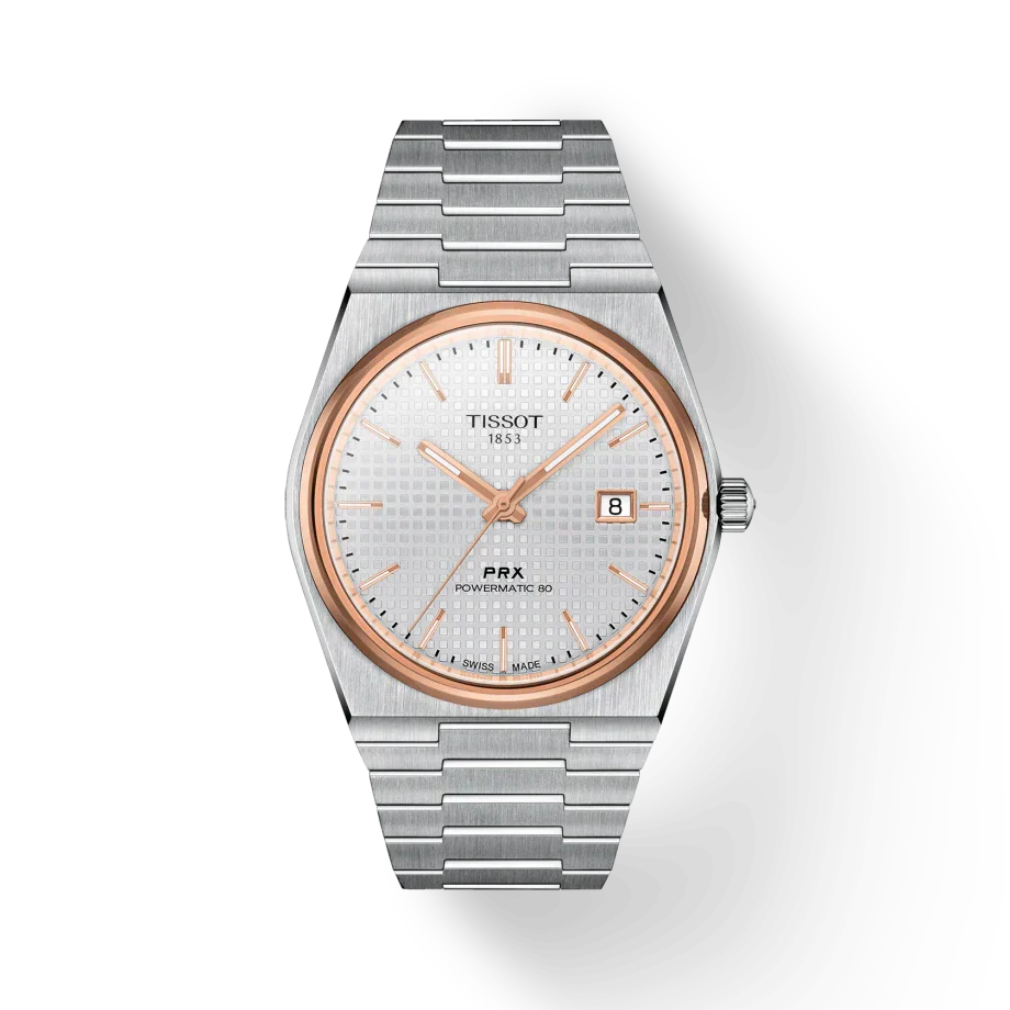 Tissot PRX Powermatic 80 Silver Dial Silver Steel Strap Watch For Men - T1374072203100