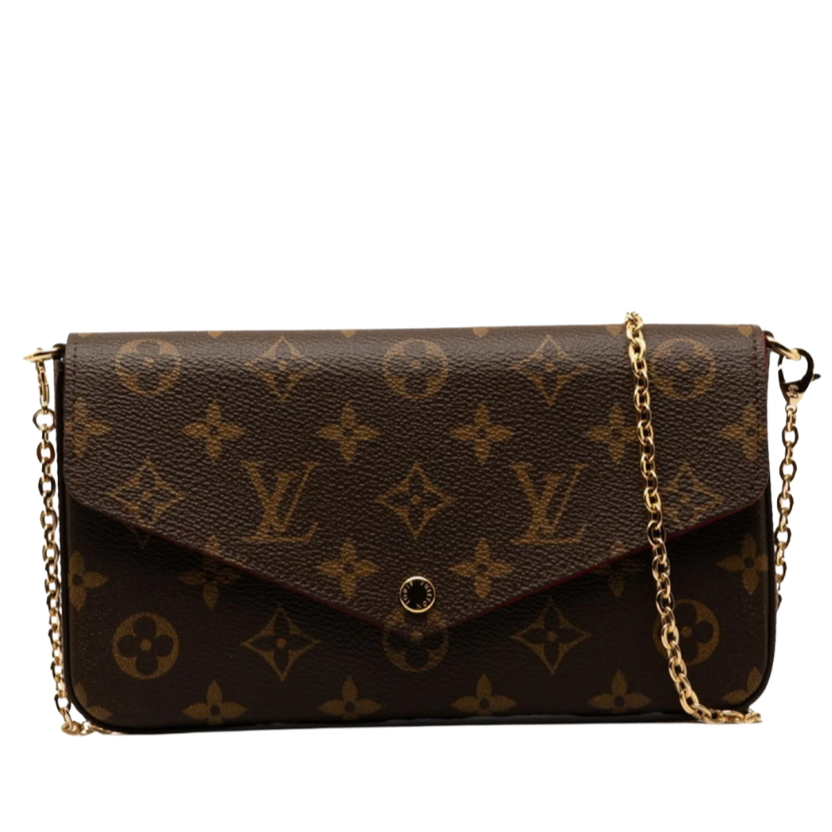 Louis Vuitton Pochette Félicie Chain Shoulder Bag - Brown Coated Canvas
