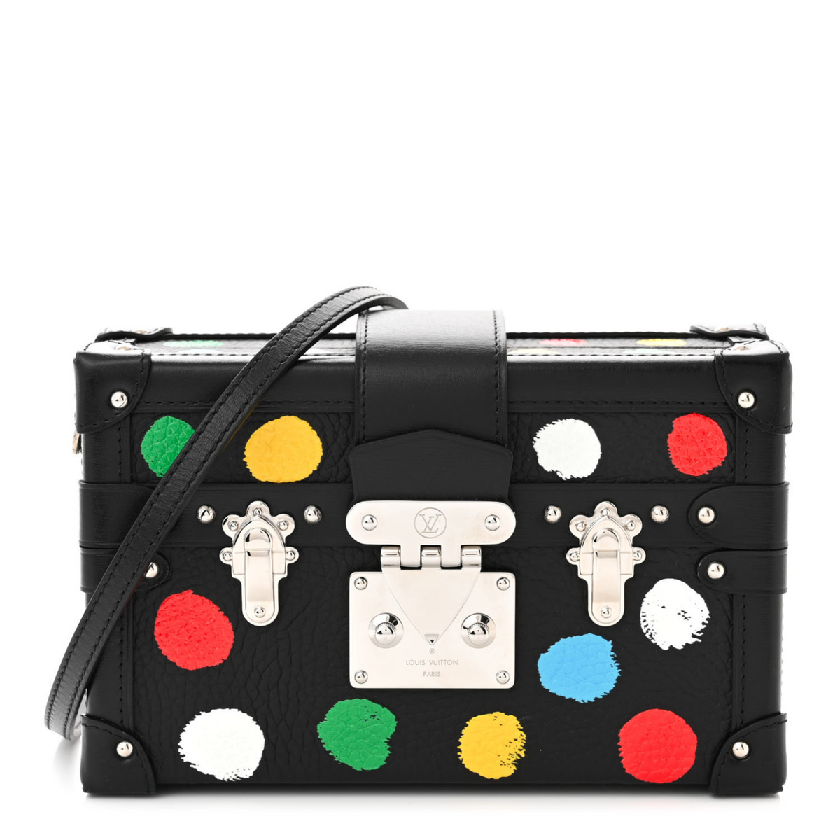 Louis Vuitton x Kusama Yayoi Taurillon Petite Malle Crossbody Bag - Black
