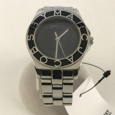 Marc Jacobs Blade Black Dial Silver Steel Strap Watch for Women - MBM3058