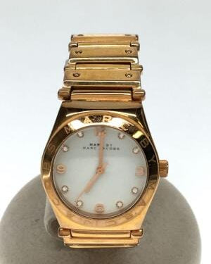 Marc Jacobs Amy White Dial Gold Steel Strap Watch for Women - MBM8519