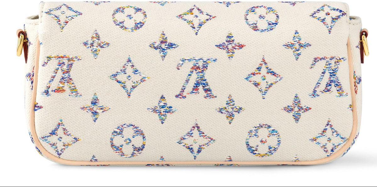 Louis Vuitton Jacquard Canvas Wallet on Chain Ivy Shoulder Bag – White