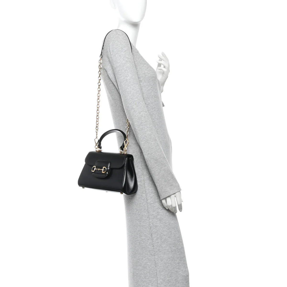 Gucci Horsebit 1955 Small Top Handle Bag - Black