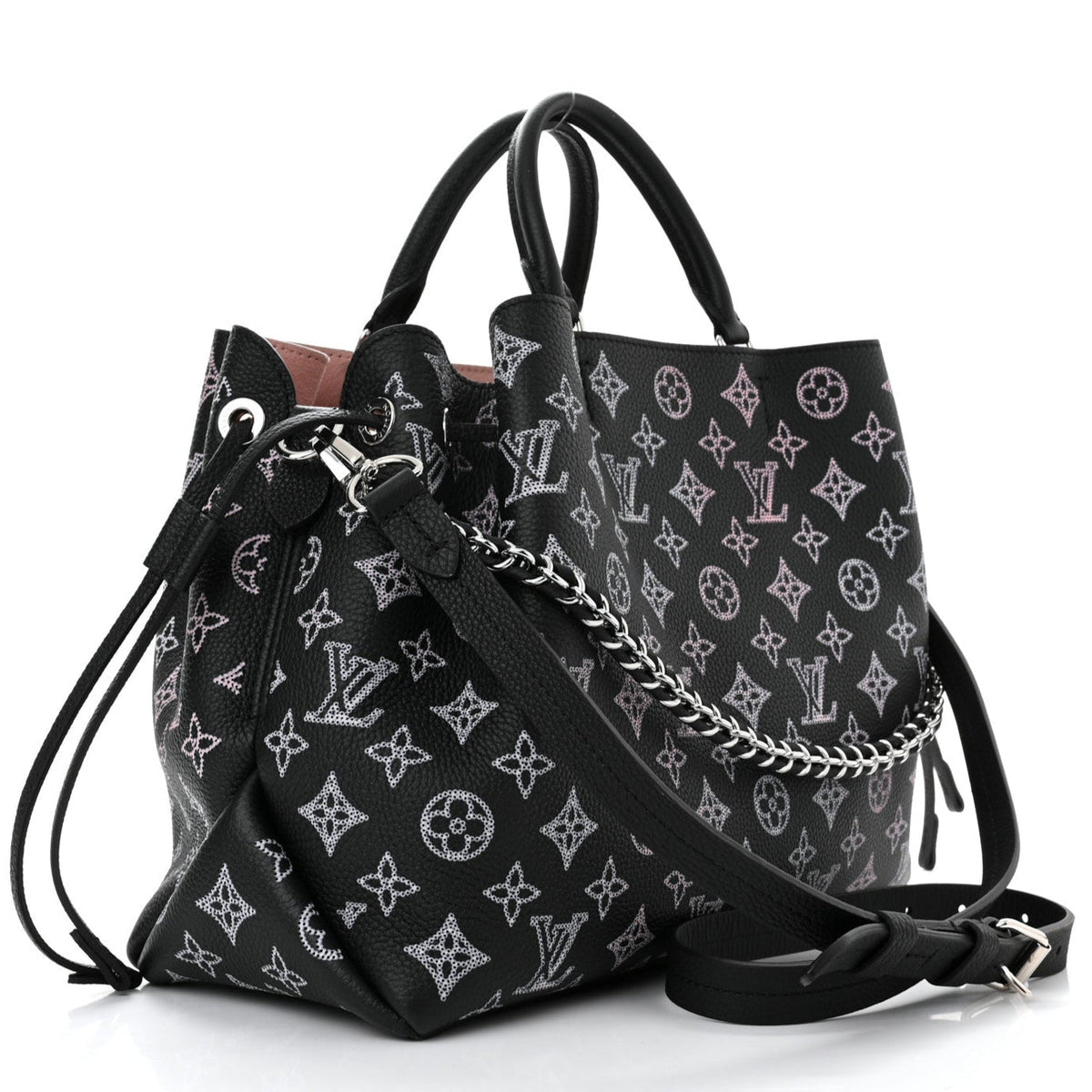 Louis Vuitton Mahina Leather Bella Tote Handbag - Black