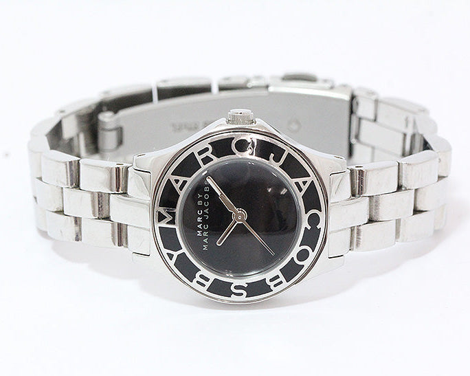 Marc Jacobs Blade Black Dial Silver Steel Strap Watch for Women - MBM3059