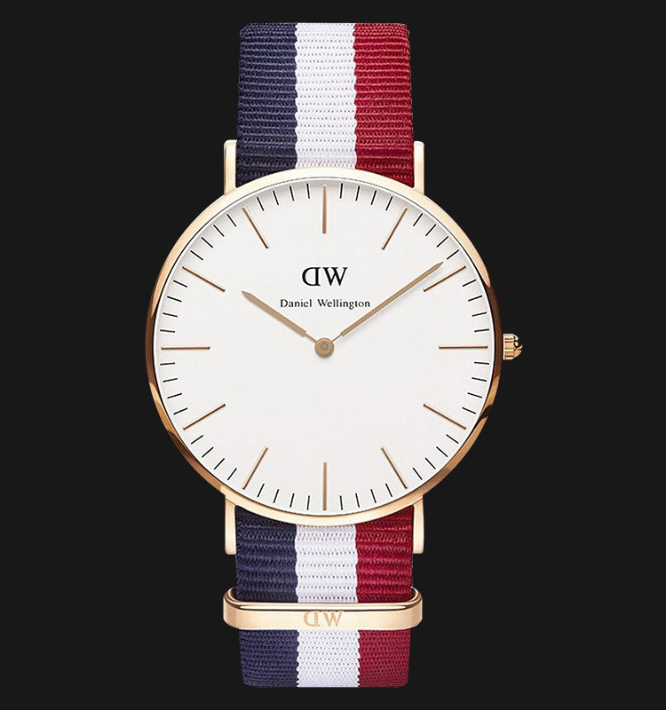 Daniel Wellington Classic Cambridge White Dial Two Tone NATO Strap Watch For Men - DW00100003
