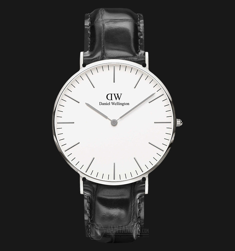 Daniel Wellington Classic Reading White Dial Black Leather Strap Watch For Men - DW00100028