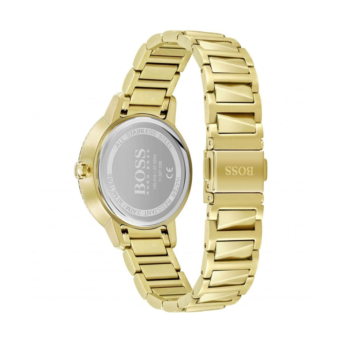 Hugo Boss Signature Gold Dial Gold Steel Strap Watch for Women - 1502541