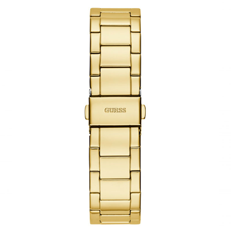 Guess Moonlight Multi Function Diamonds Gold Dial Gold Steel Strap Watch for Women - GW0320L2