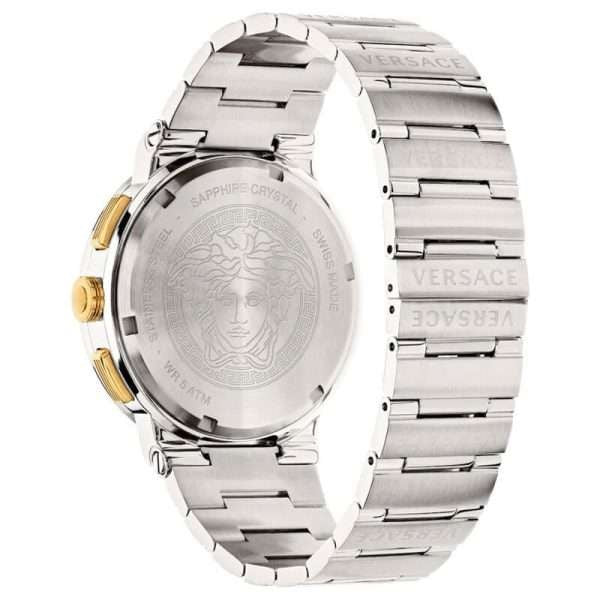 Versace Greca Quartz Blue Dial Silver Steel Strap Watch For Men - VEZ900221