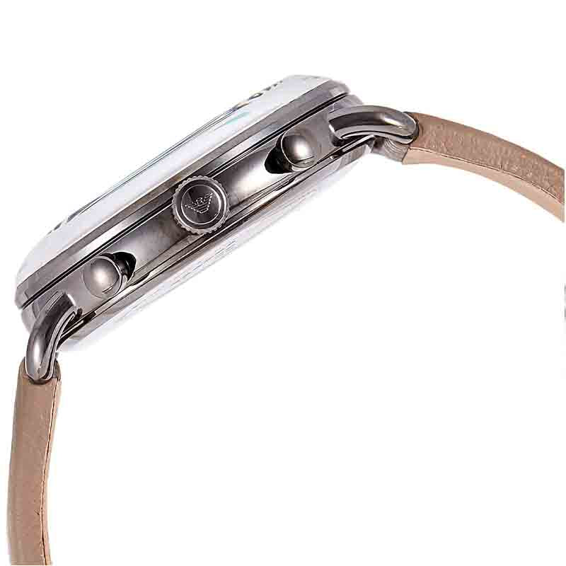 Emporio Armani Aviator Chronograph Grey Dial Beige Leather Strap Watch For Men - AR11107