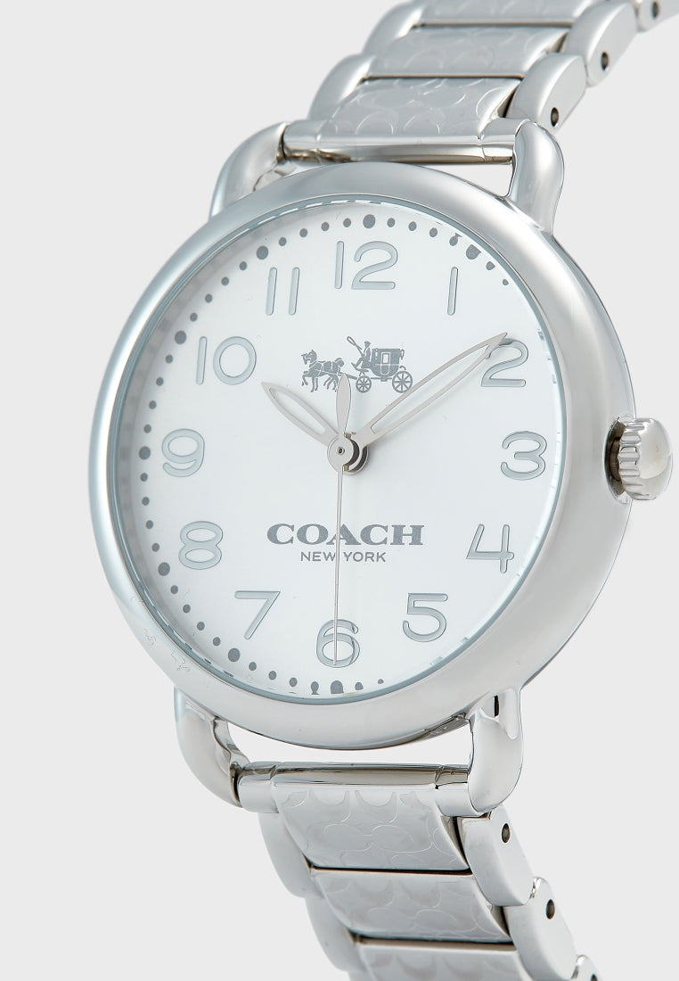 Coach Delancey Classic White Dial Silver Steel Strap Watch for Women - 14502260
