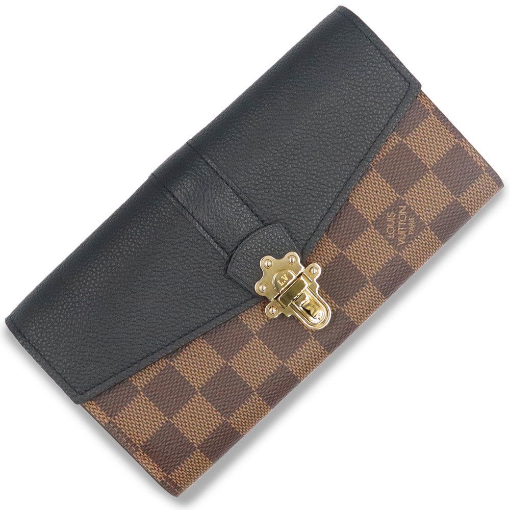 Louis Vuitton Damier Ebene Clapton Long Wallet - Brown