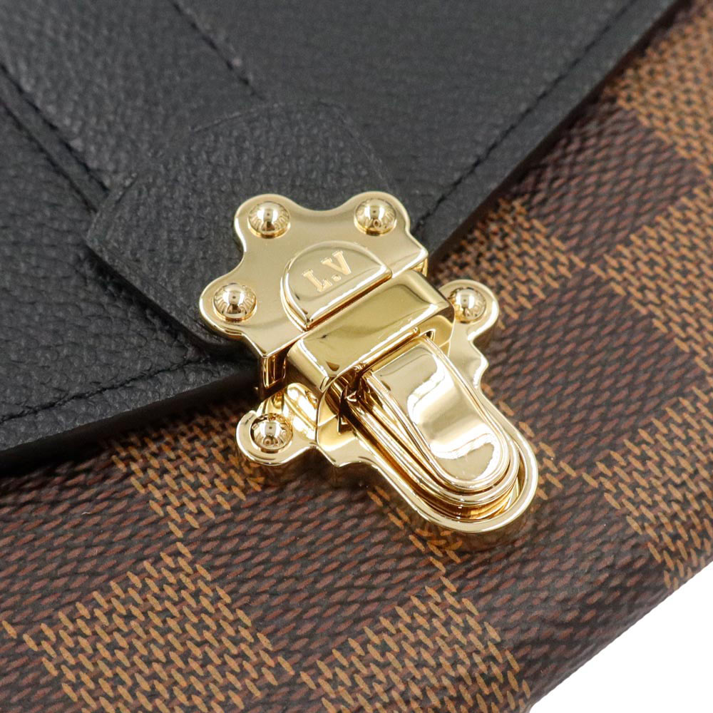 Louis Vuitton Damier Ebene Clapton Long Wallet - Brown