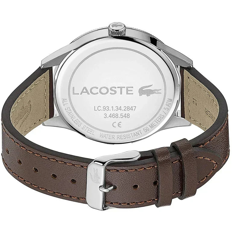 Lacoste Continental Blue Dial Brown Leather Strap Watch for Men - 2011040
