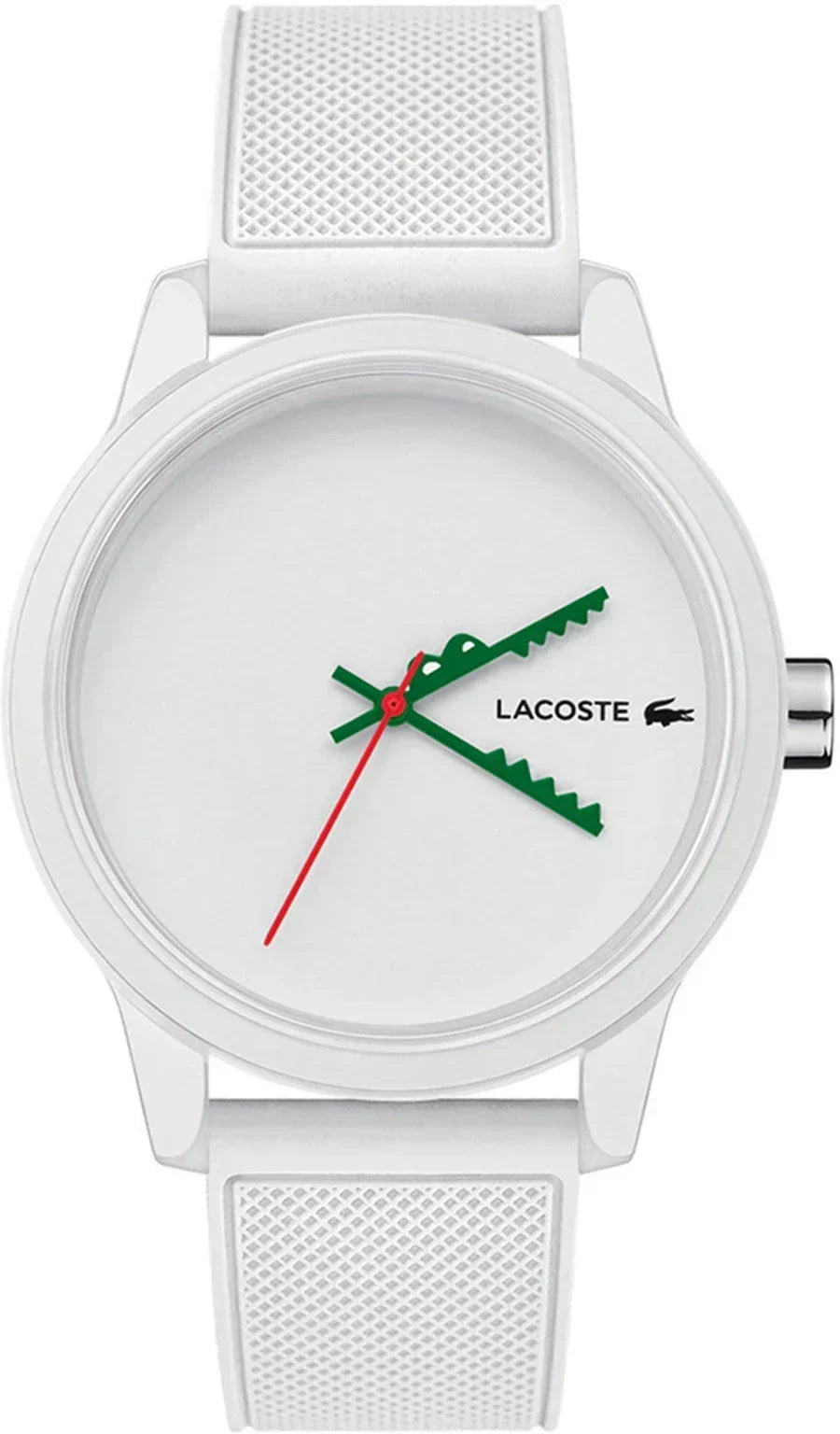 Lacoste 12.12 White Dial White Silicone Strap Watch for Men - 2011069