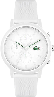 Lacoste 12.12 Chronograph White Dial White Silicon Strap Watch for Men  - 2011246