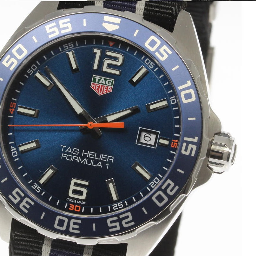 Tag Heuer Formula 1 Quartz Blue Dial Two Tone NATO Strap Watch for Men - WAZ1010.FC8197