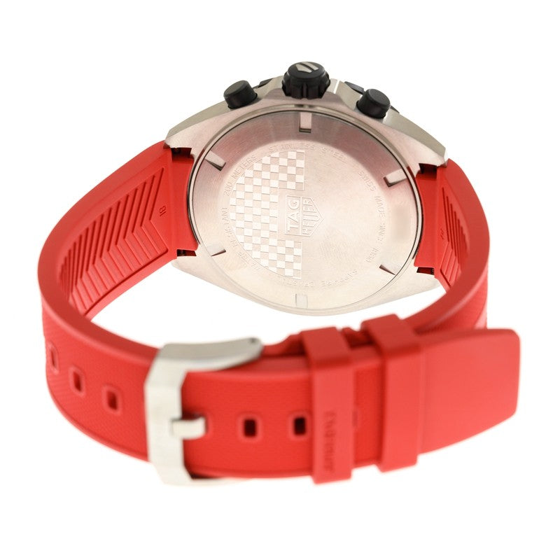 Tag Heuer Formula 1 Chronograph Red Dial Red Rubber Strap Watch for Men - CAZ101AN.FT8055
