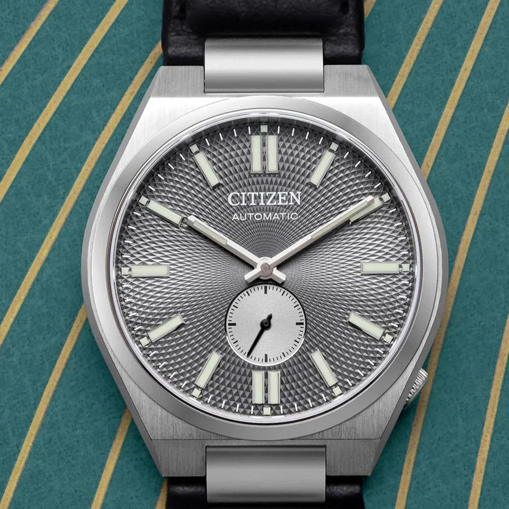 Citizen Tsuyosa Automatic Grey Dial Black Leather Strap Watch for Men - NK5010-01H