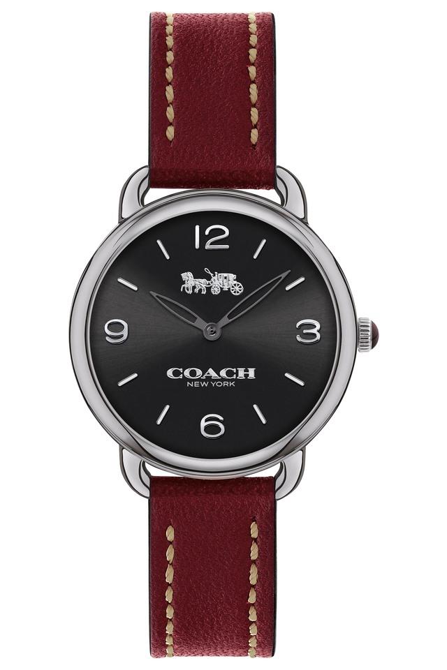 Coach Delancey Black Dial Brown Leather Strap Watch for Women - 14502792