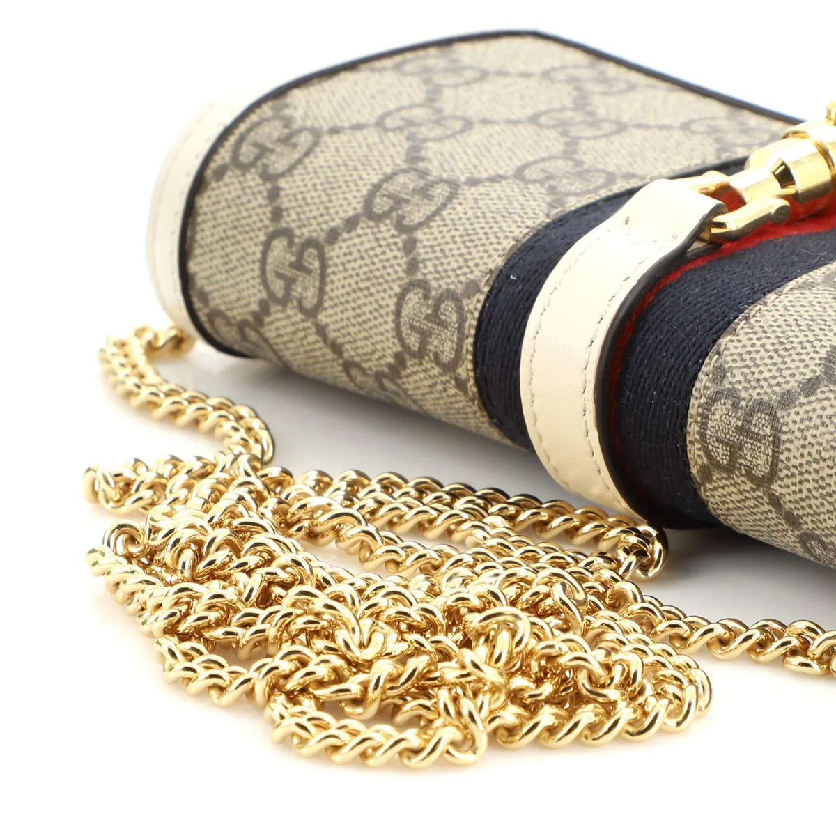 Gucci GG Supreme Jackie 1961 Small Chain Wallet – Beige