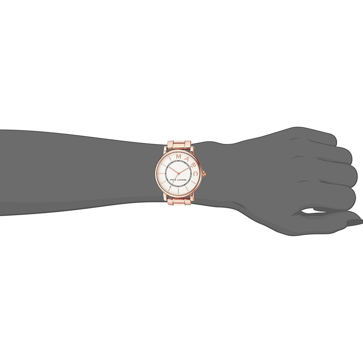 Marc Jacobs Roxy White Dial Rose Gold Steel Strap Watch for Women - MJ3523