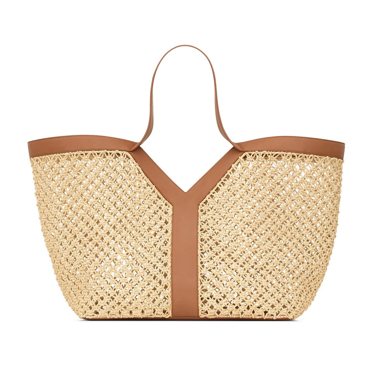Gucci Raffia Y Tote Bag - Brown