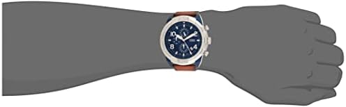Fossil Bronson Chronograph Luggage Blue Dial Brown Leather Strap Watch for Men - FS5829