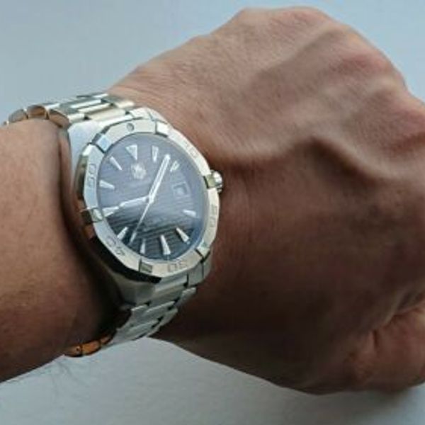 Tag Heuer Aquaracer Automatic Black Dial Silver Steel Strap Watch for Men - WAY2110.BA0928