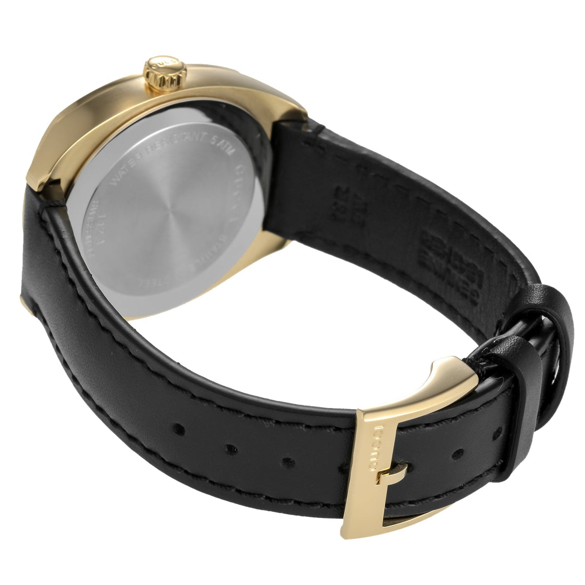 Gucci GG2570 Quartz Black Dial Black Leather Strap Watch For Women - YA142408