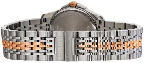 Gucci G Timeless Diamonds Mother of Pearl Dial Two Tone Mesh Bracelet Watch For Women - YA126514