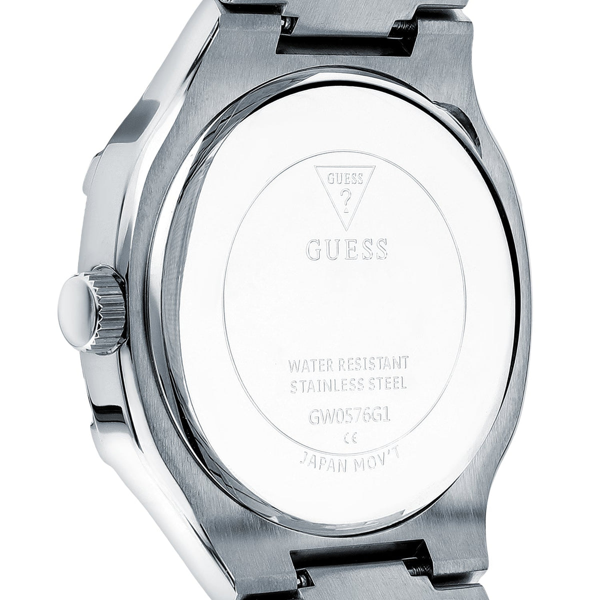 Guess Duke Glitz Black Dial Silver Steel Strap Watch For Men - GW0576G1