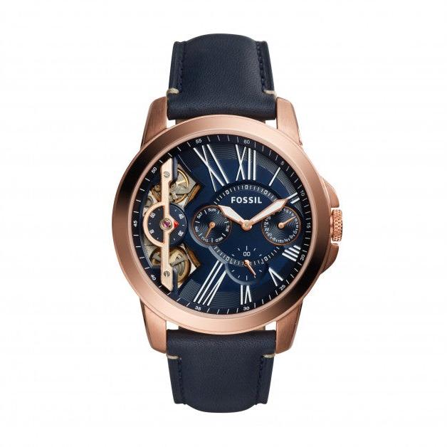 Fossil Grant Twist Multifunction Blue Dial Blue Leather Strap Watch for Men - ME1162