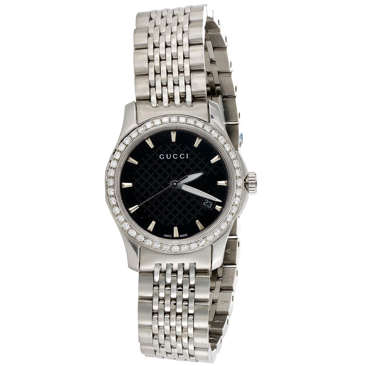 Gucci G Timeless Black Mother of Pearl Diamonds 38mm Watch For Women - YA126509