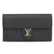 Louis Vuitton Long Leather LockMe Wallet - Black