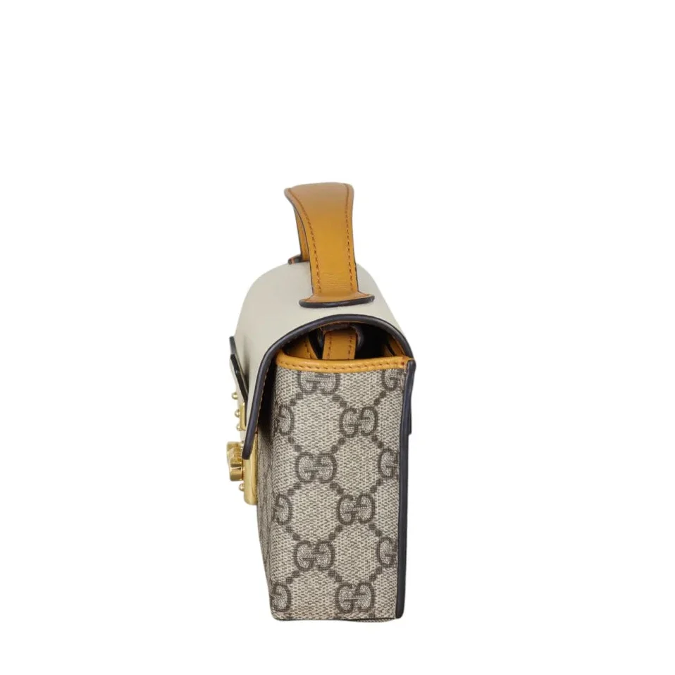 Gucci GG Supreme Padlock Top Handle Bag – Beige