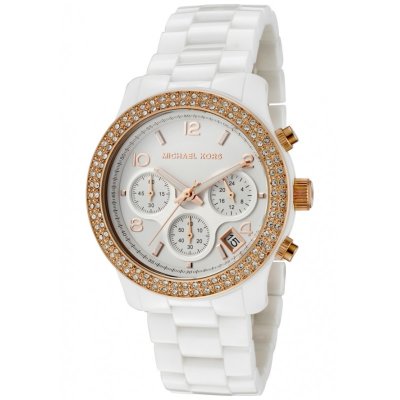 Michael Kors Ceramic White Dial White Steel Strap Watch for Women - MK5269