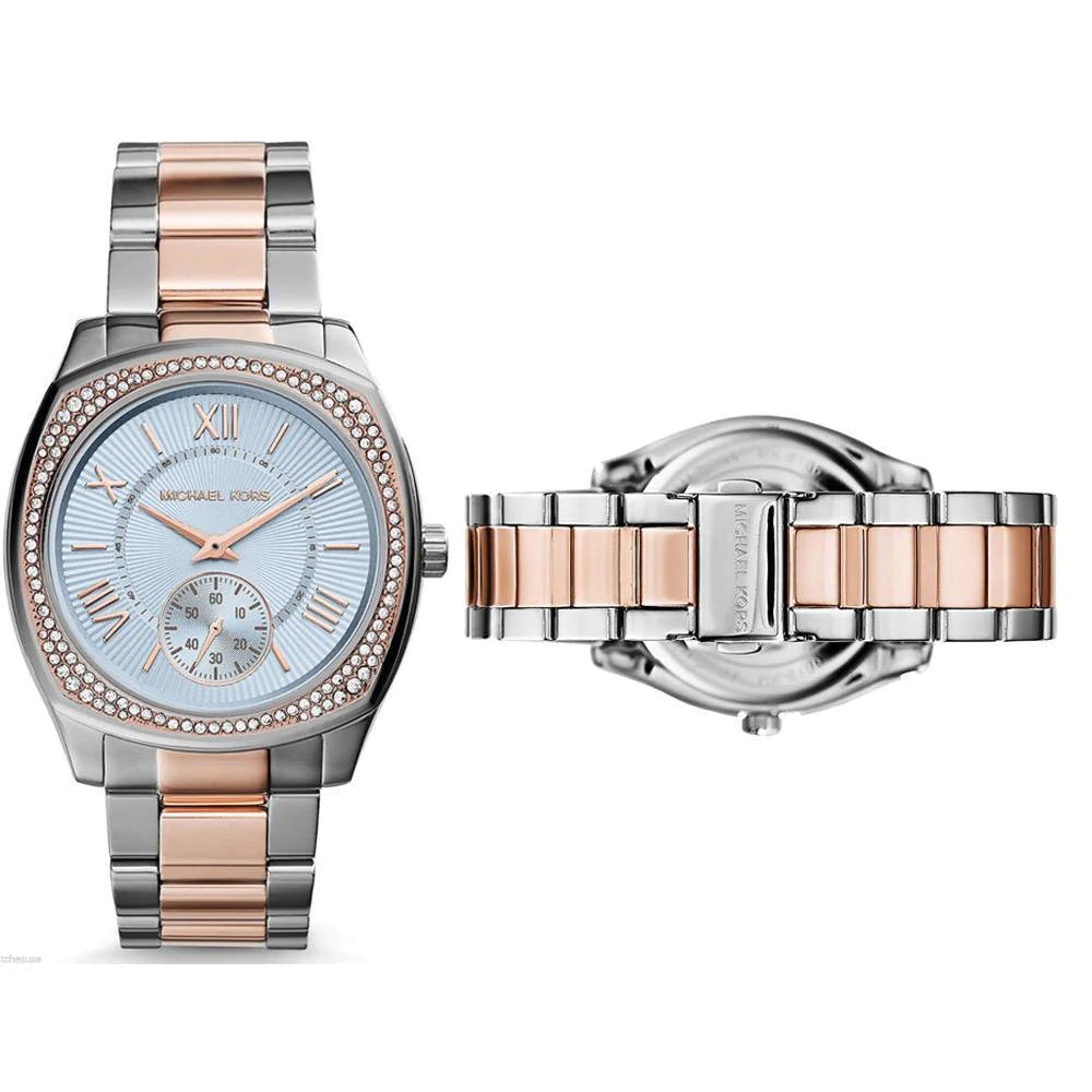 Michael Kors Bryn Quartz Blue Dial Two Tone Steel Strap Watch For Women - MK6136