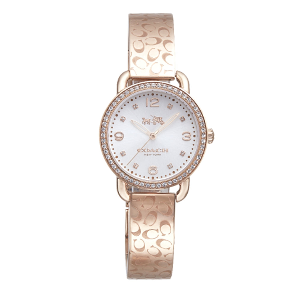 Coach Delancey Silver Dial Rose Gold Steel Strap Watch for Women - 14502355