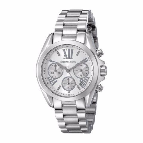 Michael Kors Bradshaw  Chronograph Silver Dial Silver Steel Strap Watch for Women - MK6174