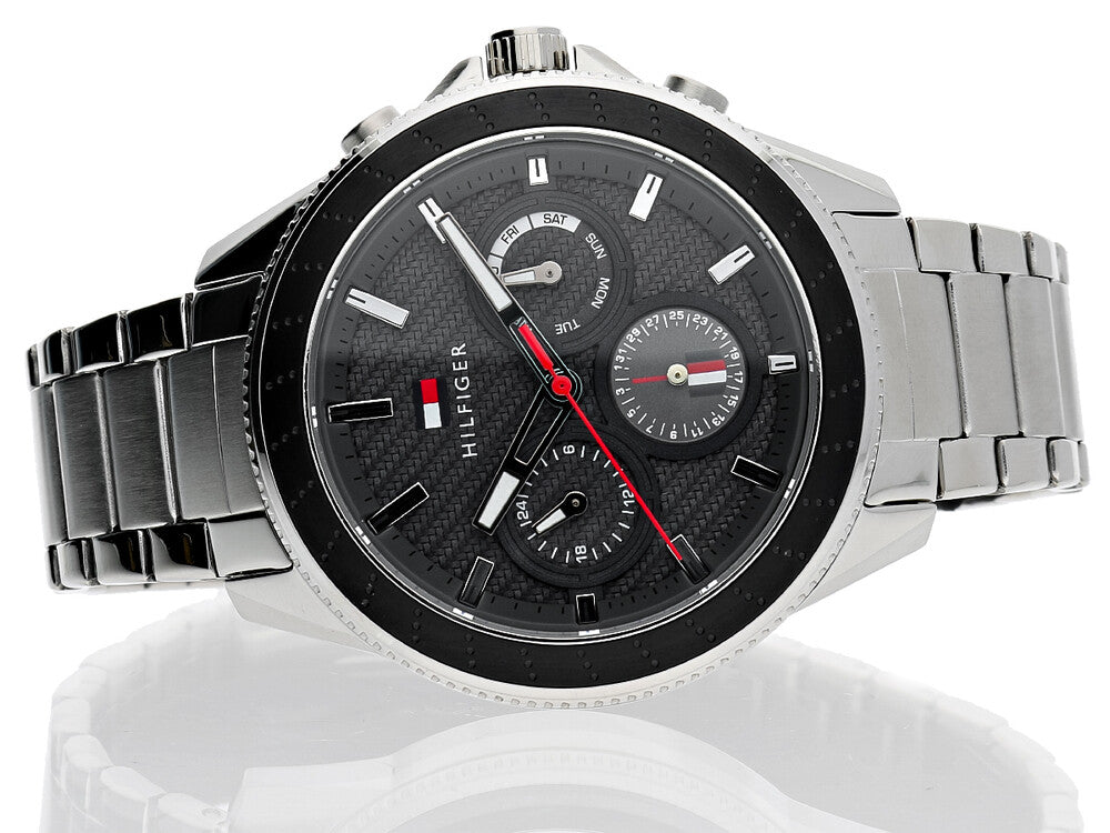 Tommy Hilfiger Aiden Chronograph Grey Dial Silver Steel Strap Watch For Men - 1791857